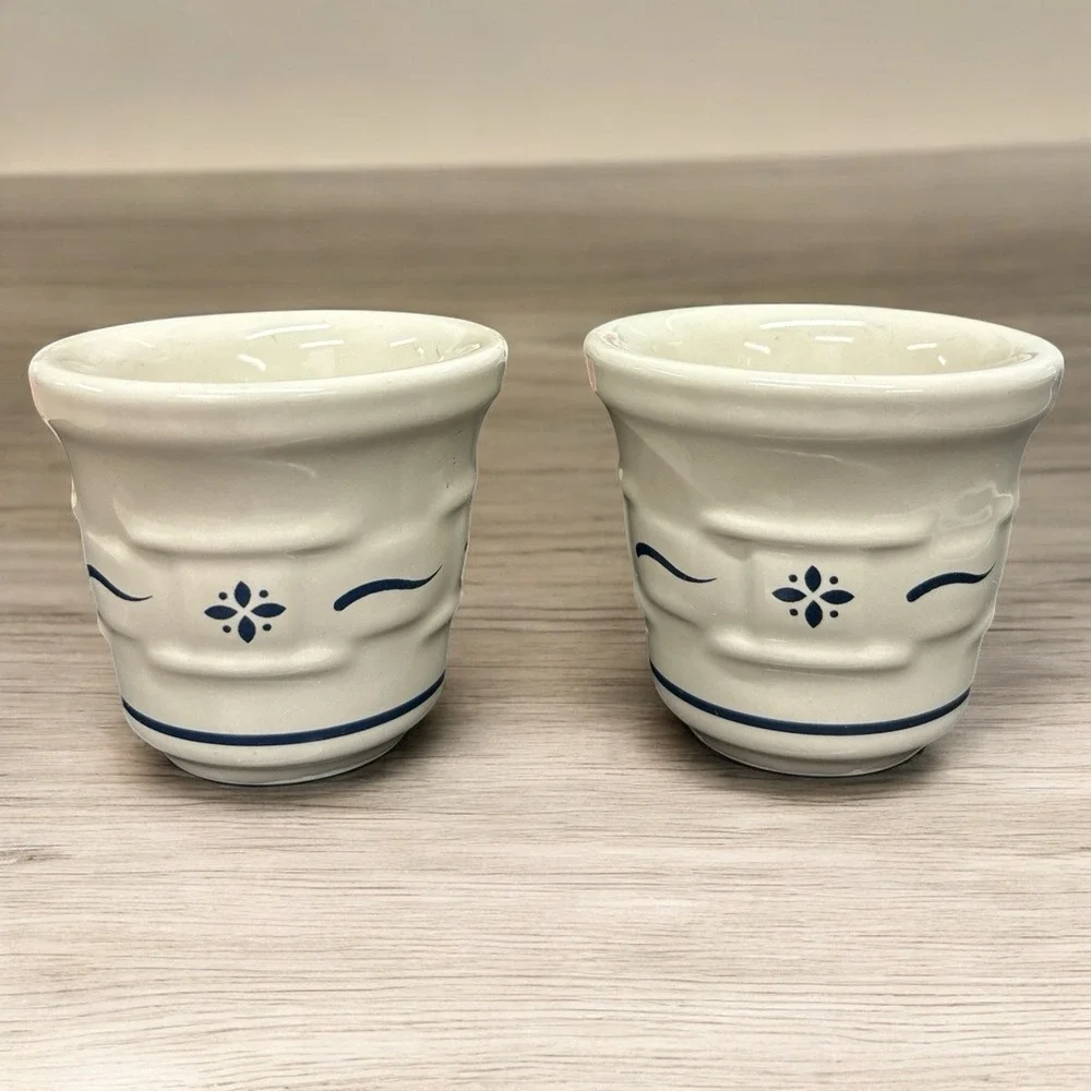 Longaberger Pottery Woven Traditions Blue Votive Candle Holder 2.5